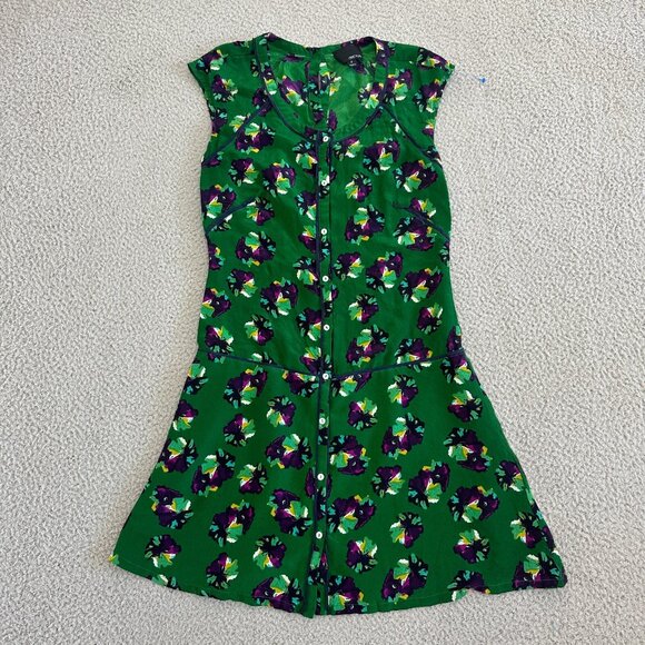 GREYLIN Silk Dress Floral Button Front Lined - Picture 11 of 16